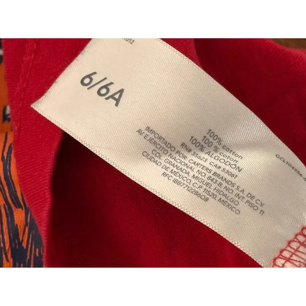 Carter’s Red Long Sleeve Shirt Football Touchdown Graphic T 6 6A